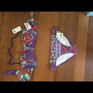 Tropical Trina Turk Bikini Bandeau and Bottoms